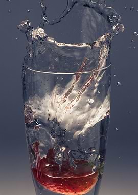 Strawberry splashing 2