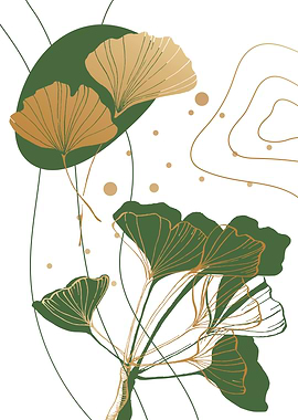 Ginkgo Abstract Geometric