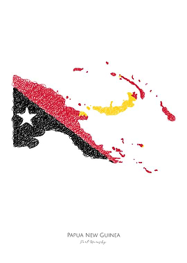 Papua New Guinea Flag Map