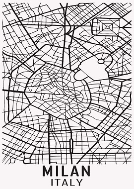 Milan Italy City Map