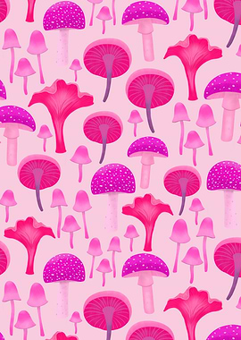 Pink mushrooms