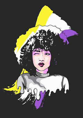 Afro Girl Nonbinary Pride