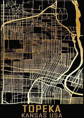 Topeka Kansas USA City Map