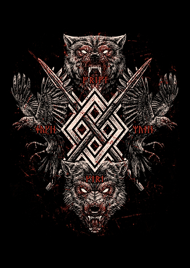 Norse Wolf Raven of Odin