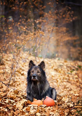 German Shepherd in forest