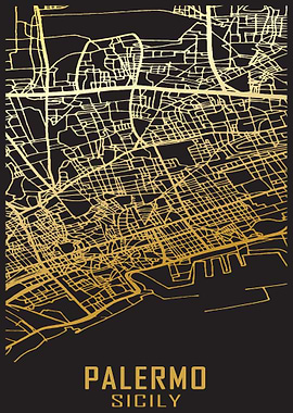 Palermo Sicily City Map
