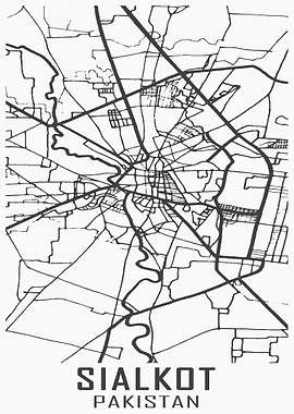 Sialkot Pakistan City Map