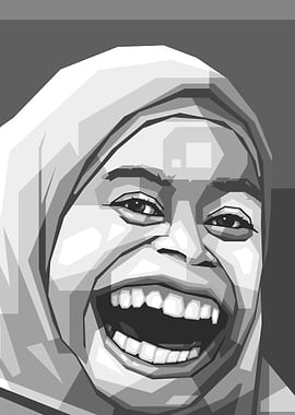 Grayscale Scary Face