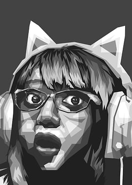 People Gamer Grayscale Art