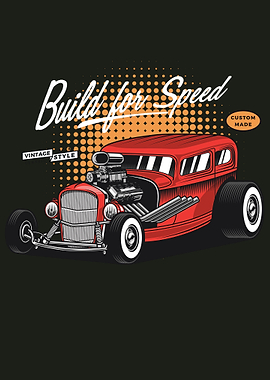 Hotrod VIntage Car Poster