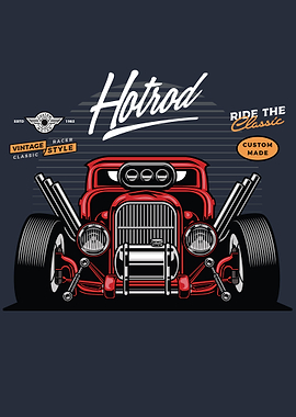 Hotrod Vintage Car Poster