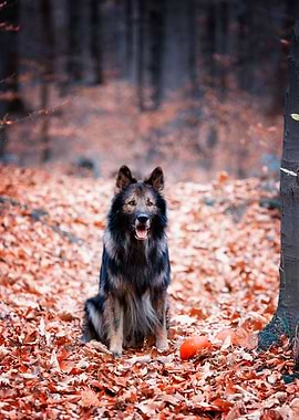 Wolf in the autumn forest