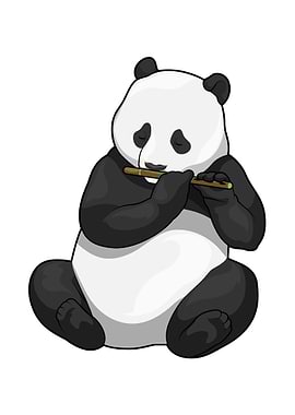 Panda Musician Flute