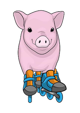 Pig Roller skates Sports