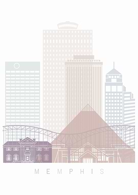 Memphis skyline poster
