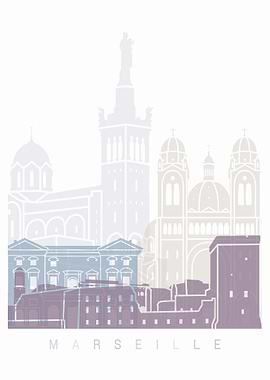 Marseille skyline poster