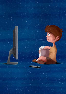 Kids Watching a TV Imagin