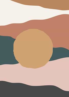 Mustard sun mountain view