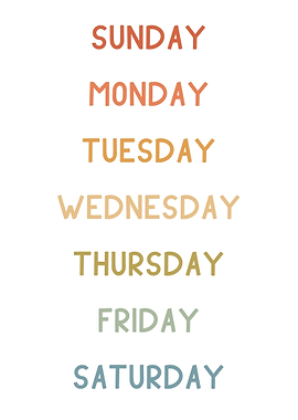 Days of the Week Chart