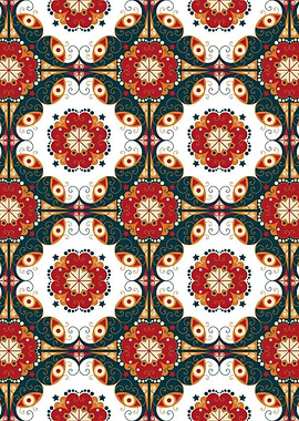 Beautiful Tiles Floral Art