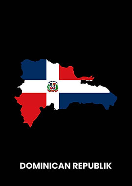 Dominian republic map flag