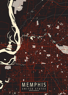 Memphis City Map Vector