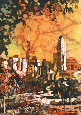 Raleigh skyline NC artwork