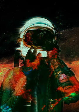 Astronaut Takes off Helmet