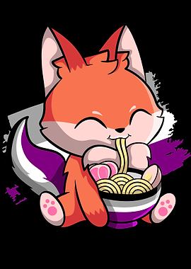 Asexual Pride Kawaii Fox