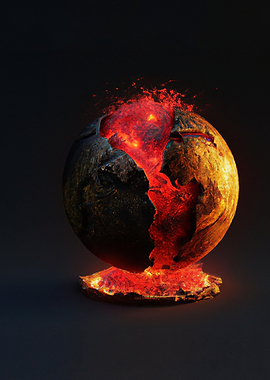 Lava from broken earth