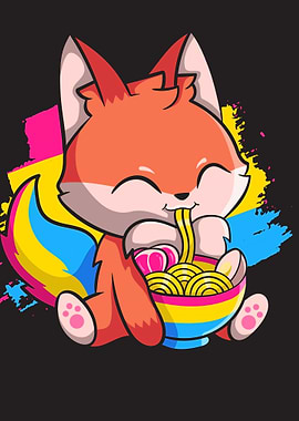 Pansexual Pride Kawaii Fox