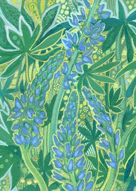 Lupine Flowers Floral Art