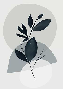 Gray shade botanical leaf