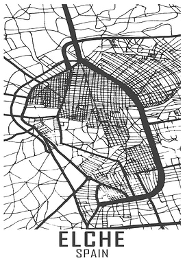 Elche Spain City Map