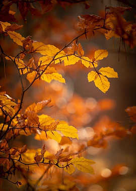 Autumn leaves and sunlight