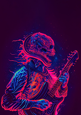 Neon Guitarist