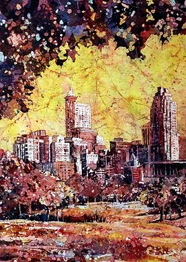 Raleigh Skyline Art NC