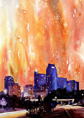 Raleigh NC Skyline Art