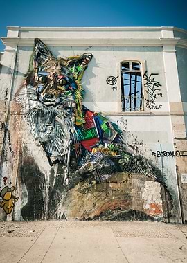 Street Art Bordalo Fox