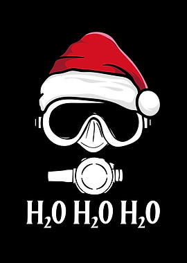 Diver on christmas santa