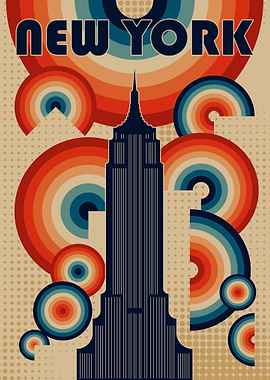 New york retro landscape