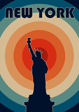 New york retro landscape