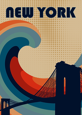 New york retro landscape