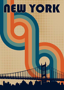 New york retro landscape