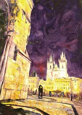 Prague Sunset Artwork