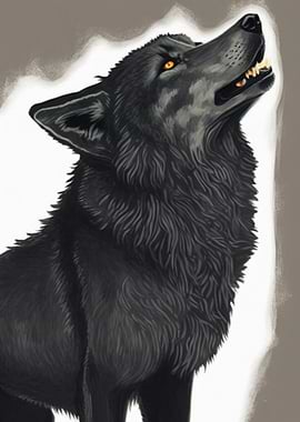 Wolf Howling Painting