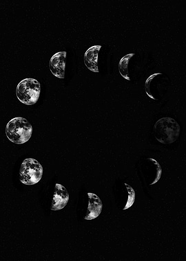 Moon Phases Space Graphic