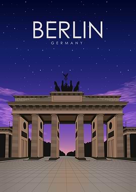 Berlin at Night Travel Art
