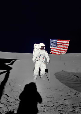 Astronaut with a flag