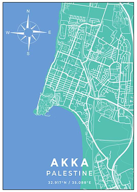 Premium Akka Palestine Map